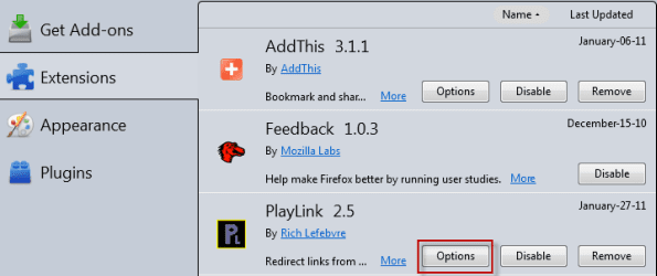 Extension Options
