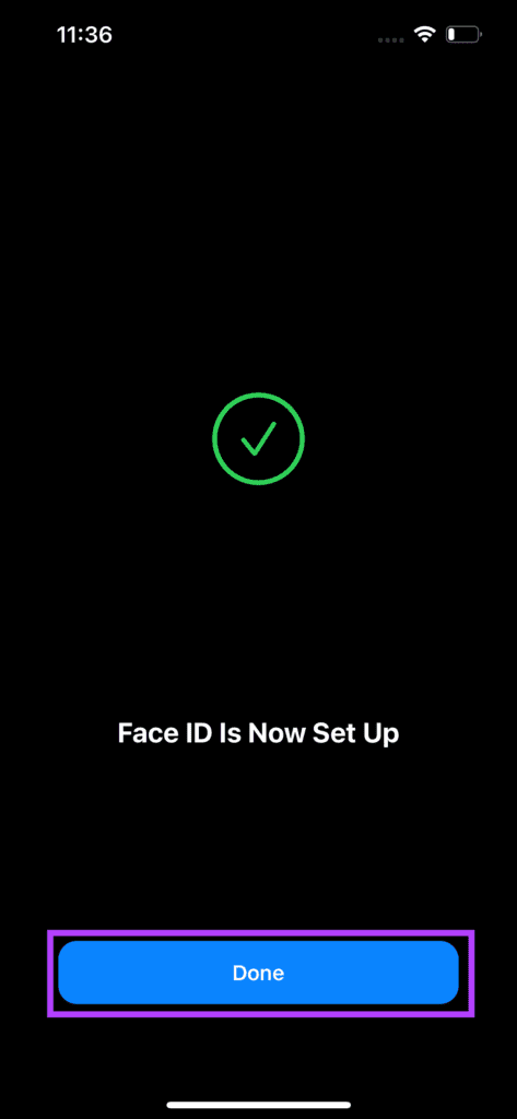 Done button