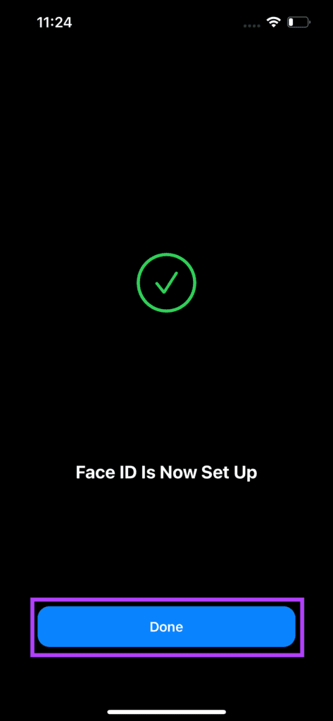 Done button