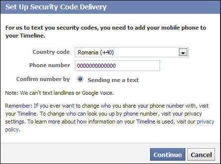 Facebook Login Approvals Mobile No
