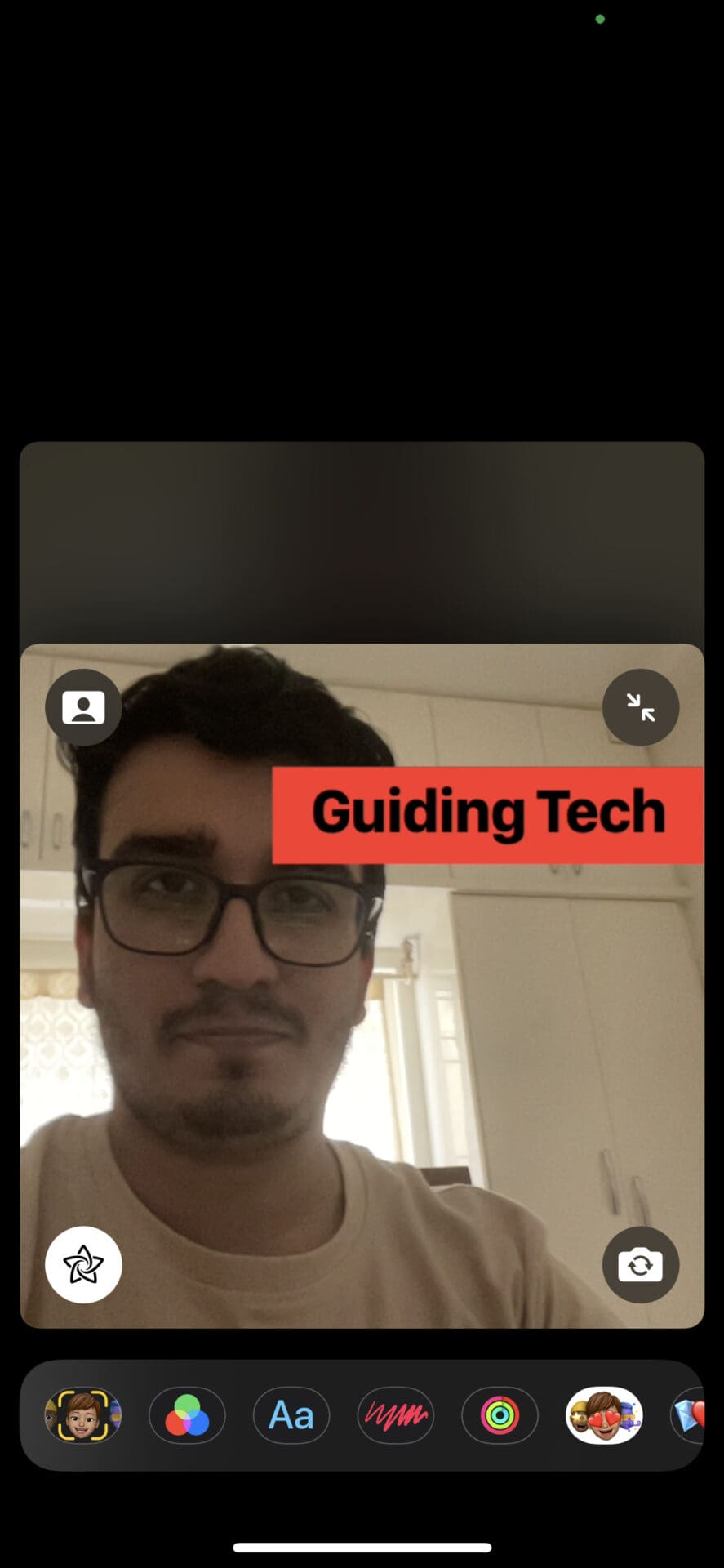 Floating text in FaceTime