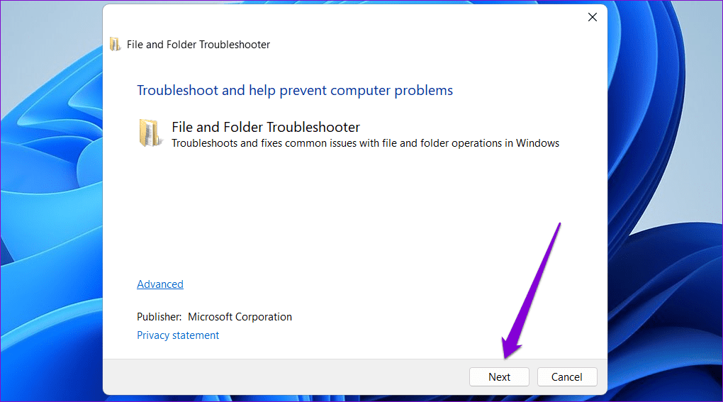 File and Folder Troubleshooter