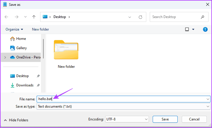 File name of the batch file