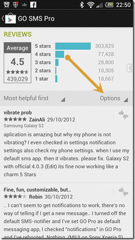 Filter Play Store Reviews 4