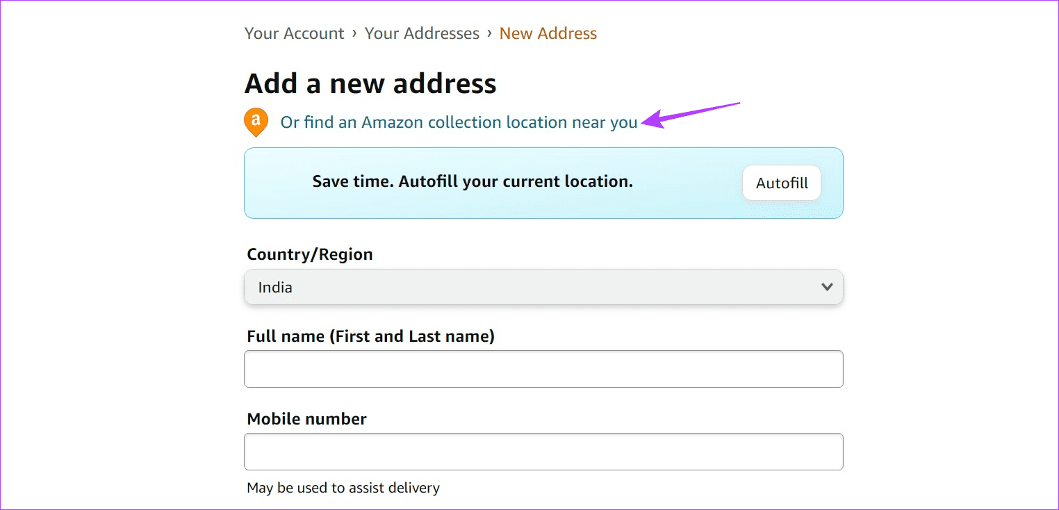 Find Amazon pick up center