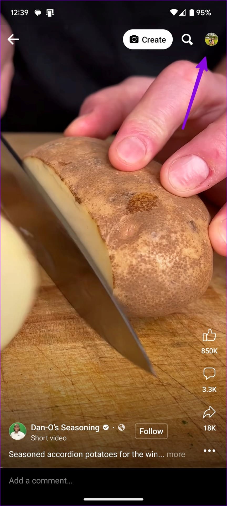 reels account on Facebook