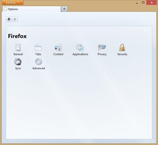 Firefox About Preferences