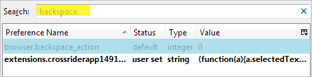 Firefox Backspace Preference