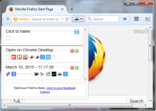Firefox Tab Cloud