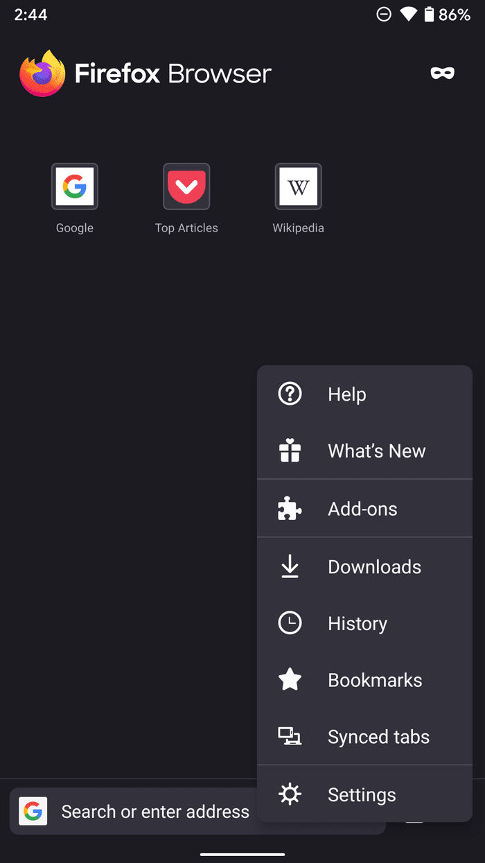 Firefox home