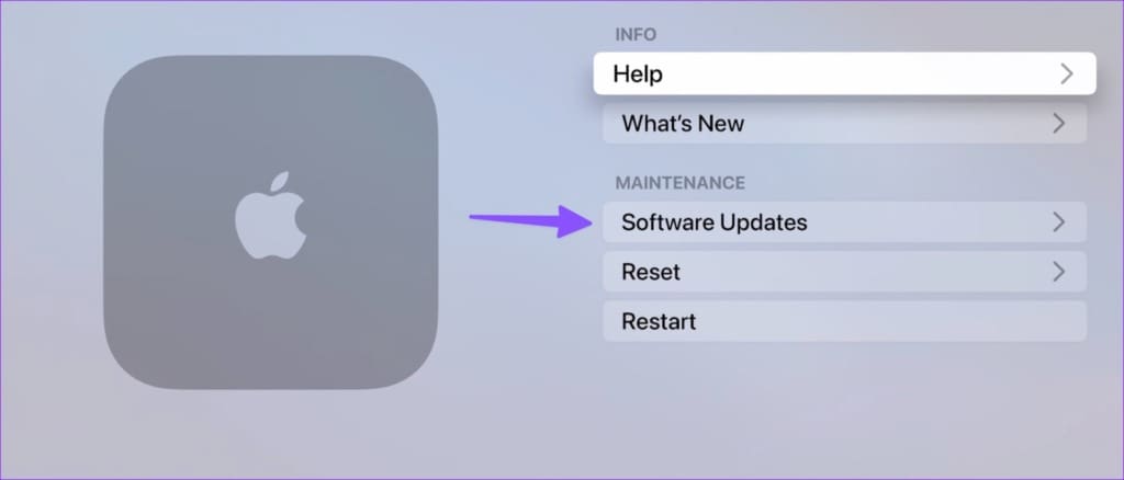 Software update on Apple TV