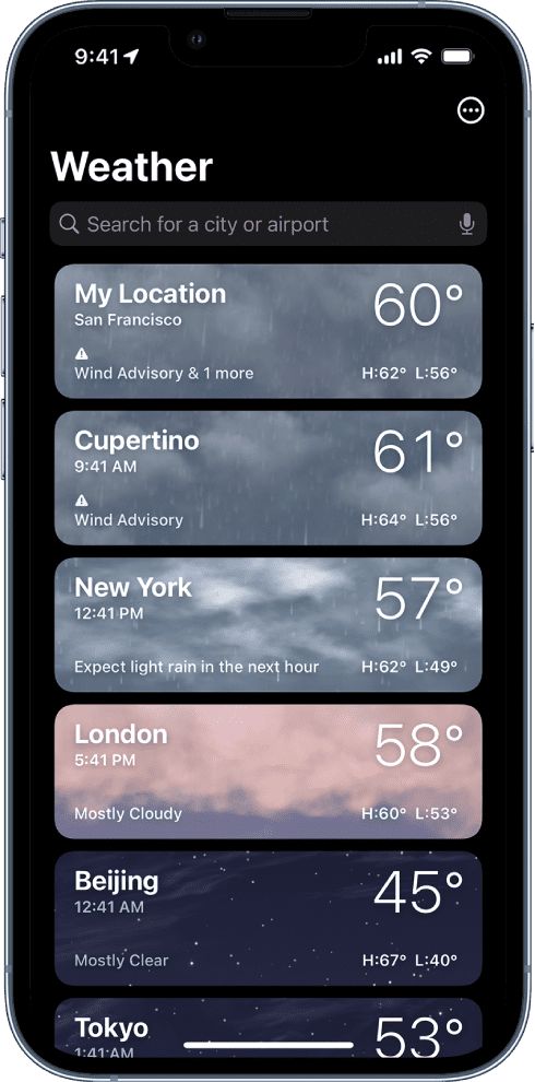 iPhone Weather app 2