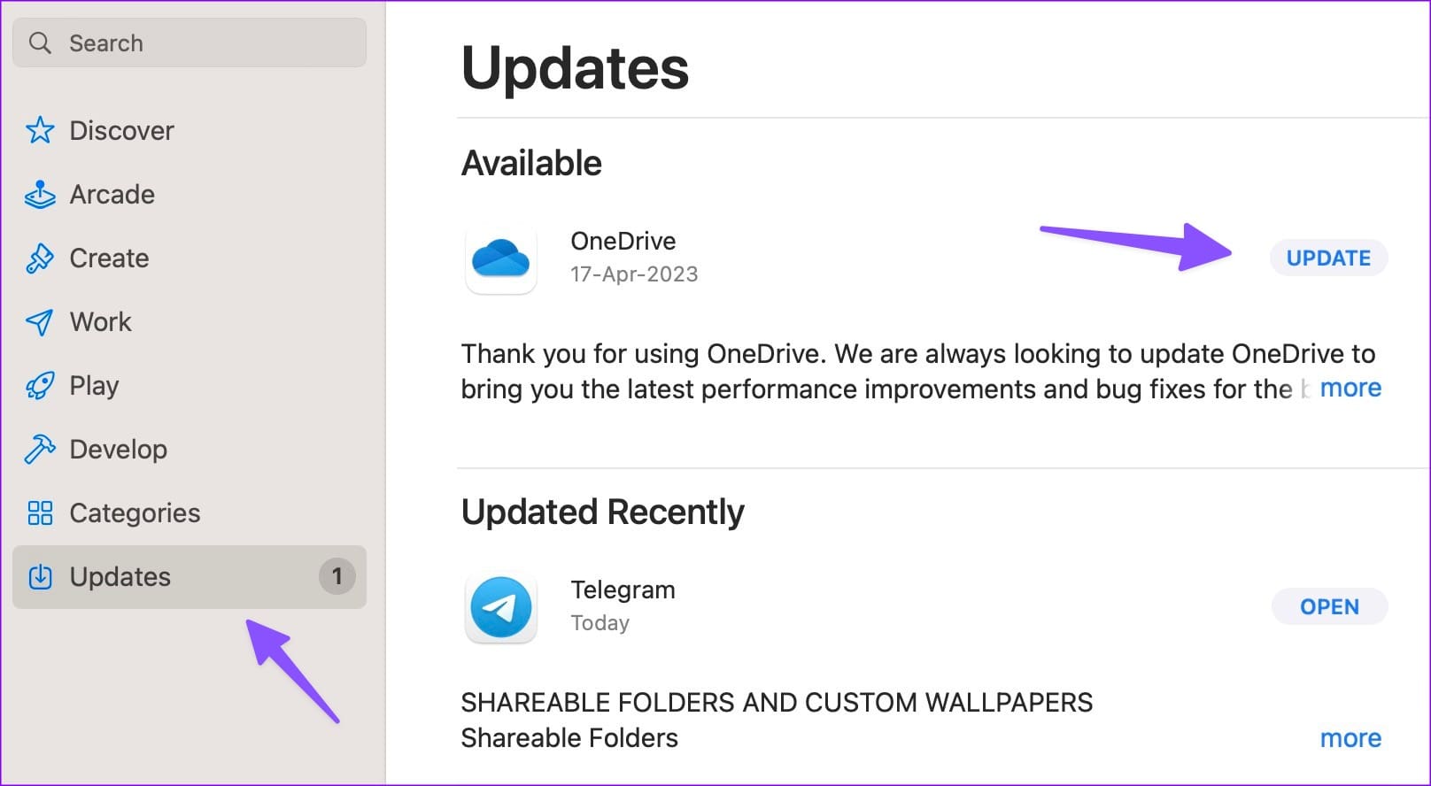 update apps on mac