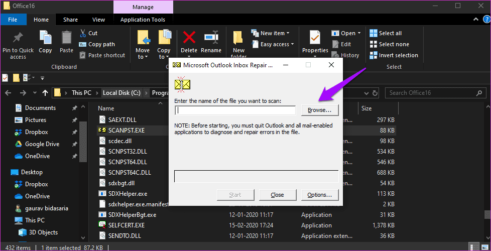 Fix Cannot Expand Folder Error in Outlook 17