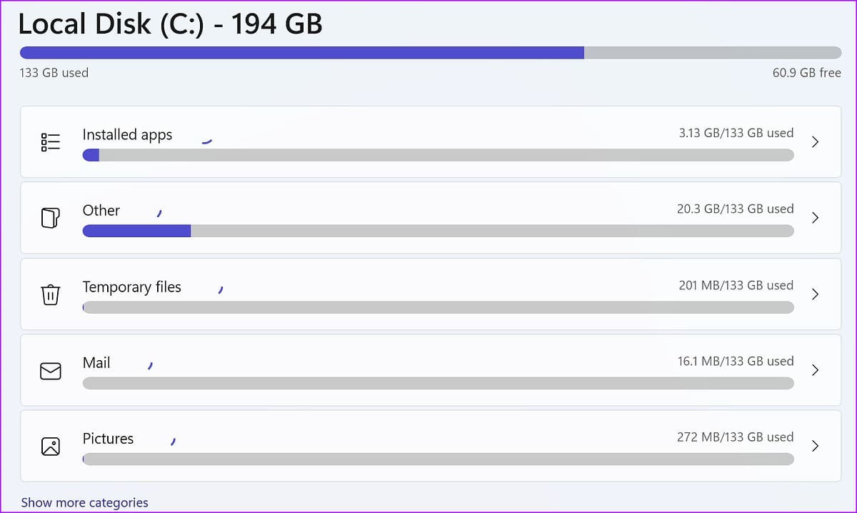 check storage on windows