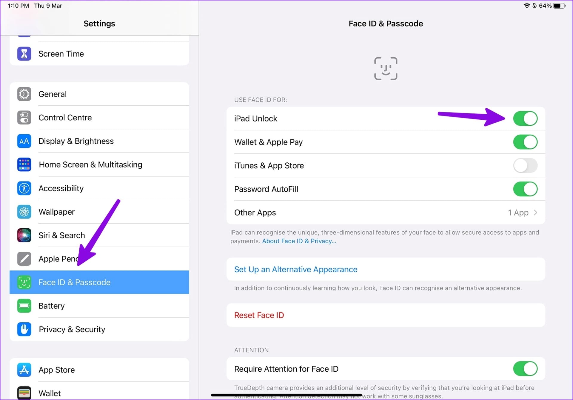 iPad Unlock with Face ID