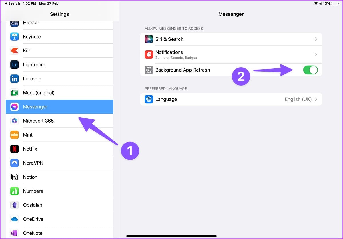 enable background app refresh