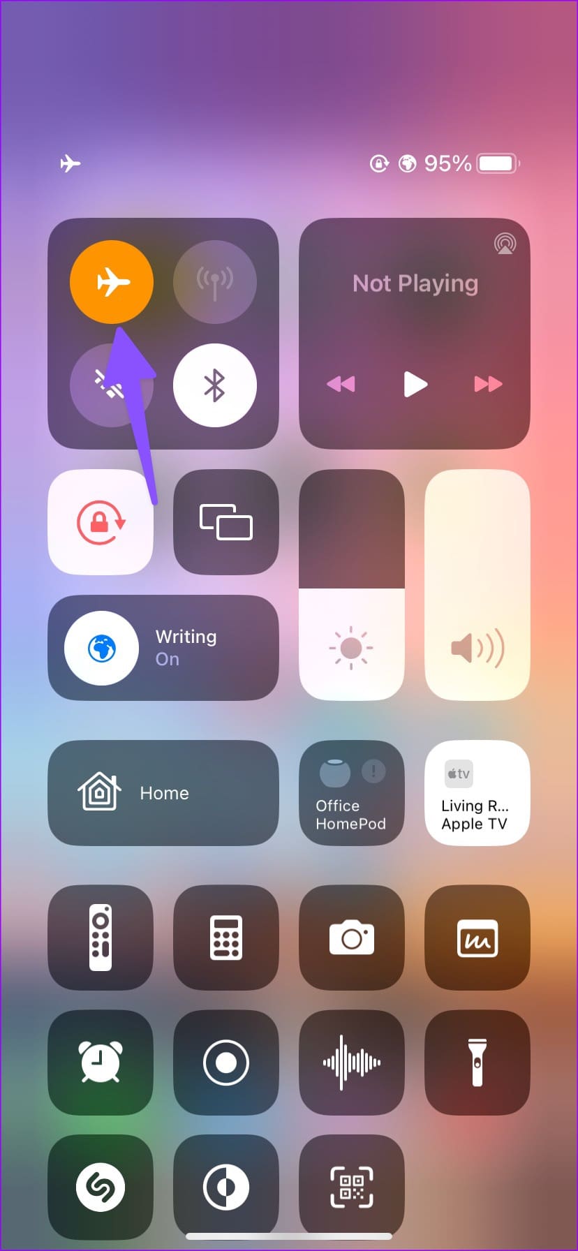 Enable airplane mode