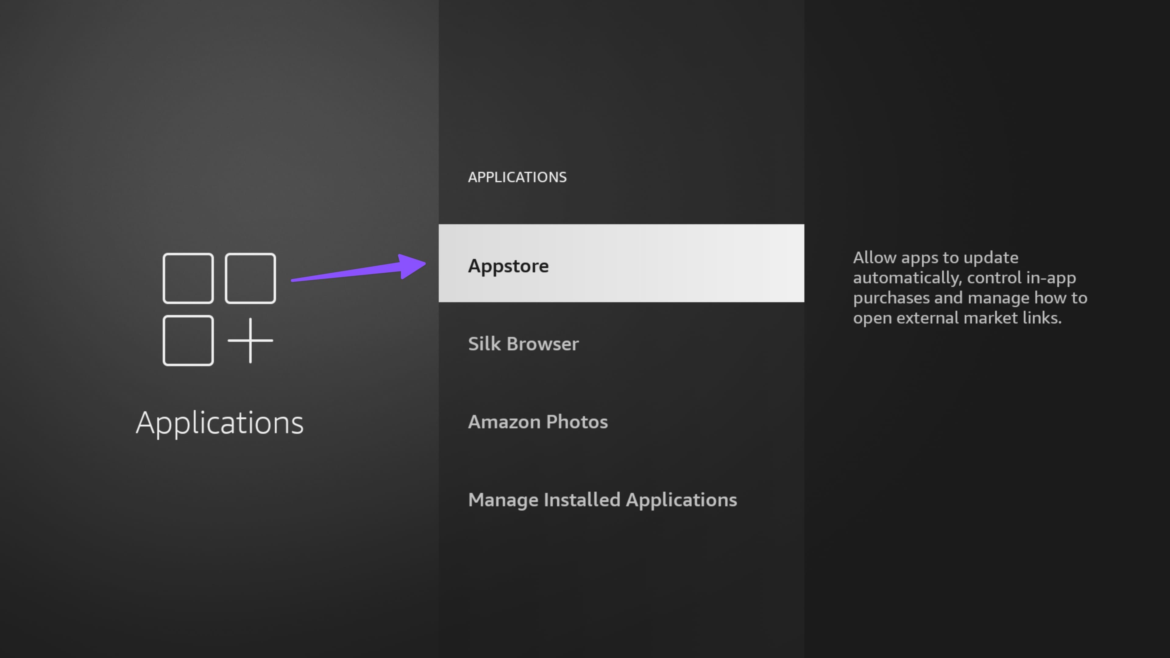 Open AppStore on Fire TV Stick