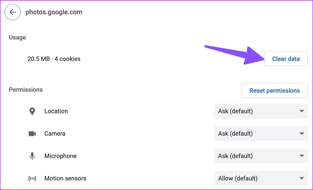 clear google photos data