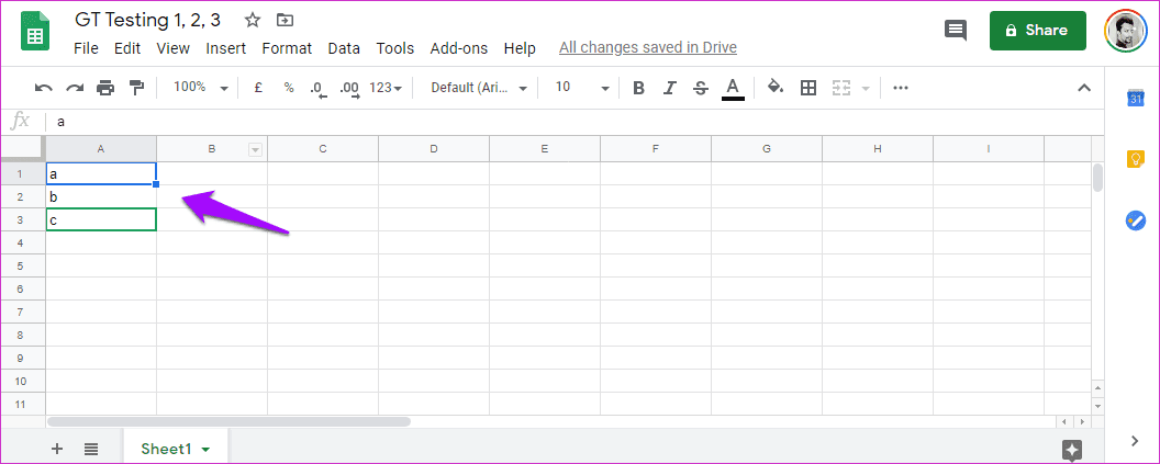 Fix Green Cell or Green Line Error in Google Sheets 7