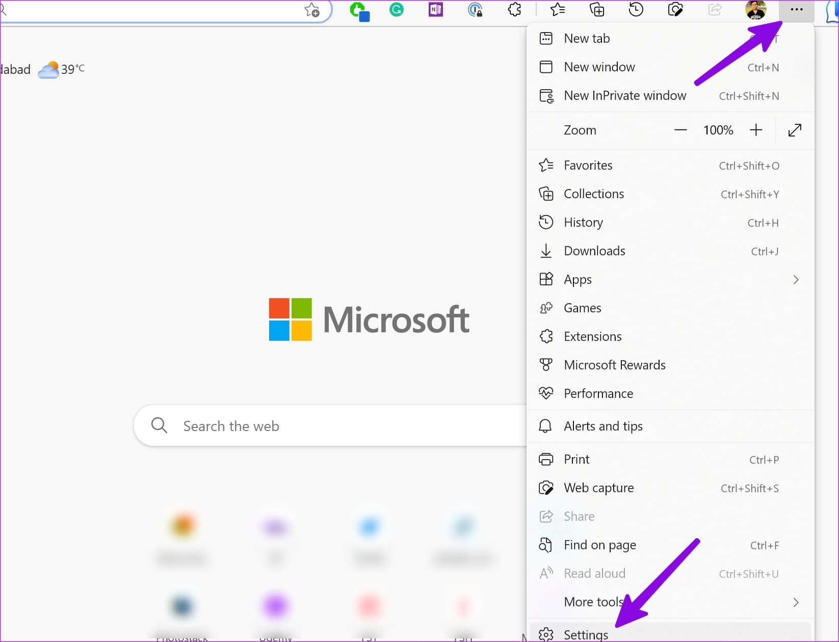 Microsoft Edge settings