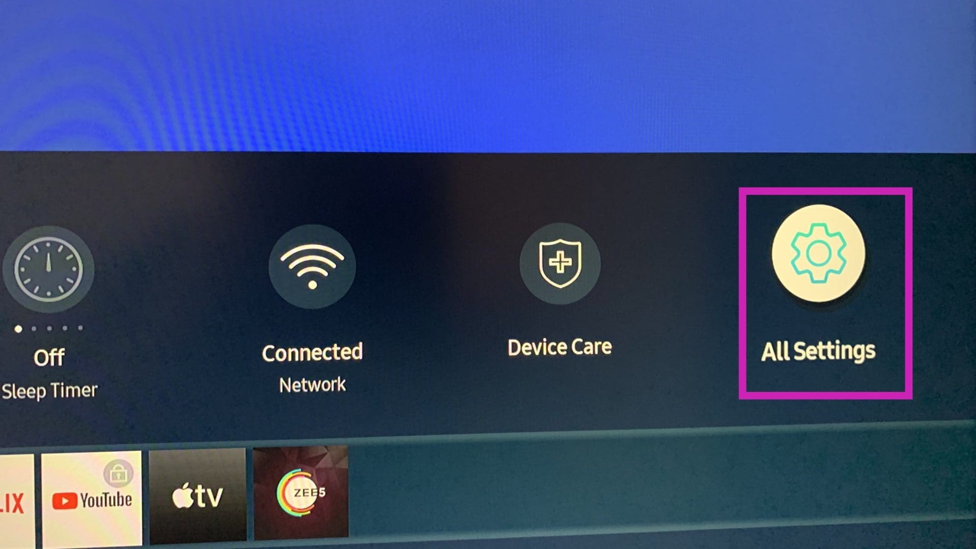 Samsung TV settings