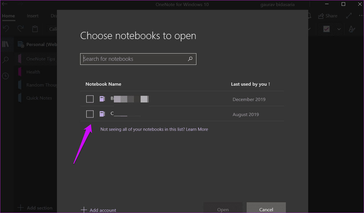 Fix One Note Notebook Disappeared Error on Windows 3