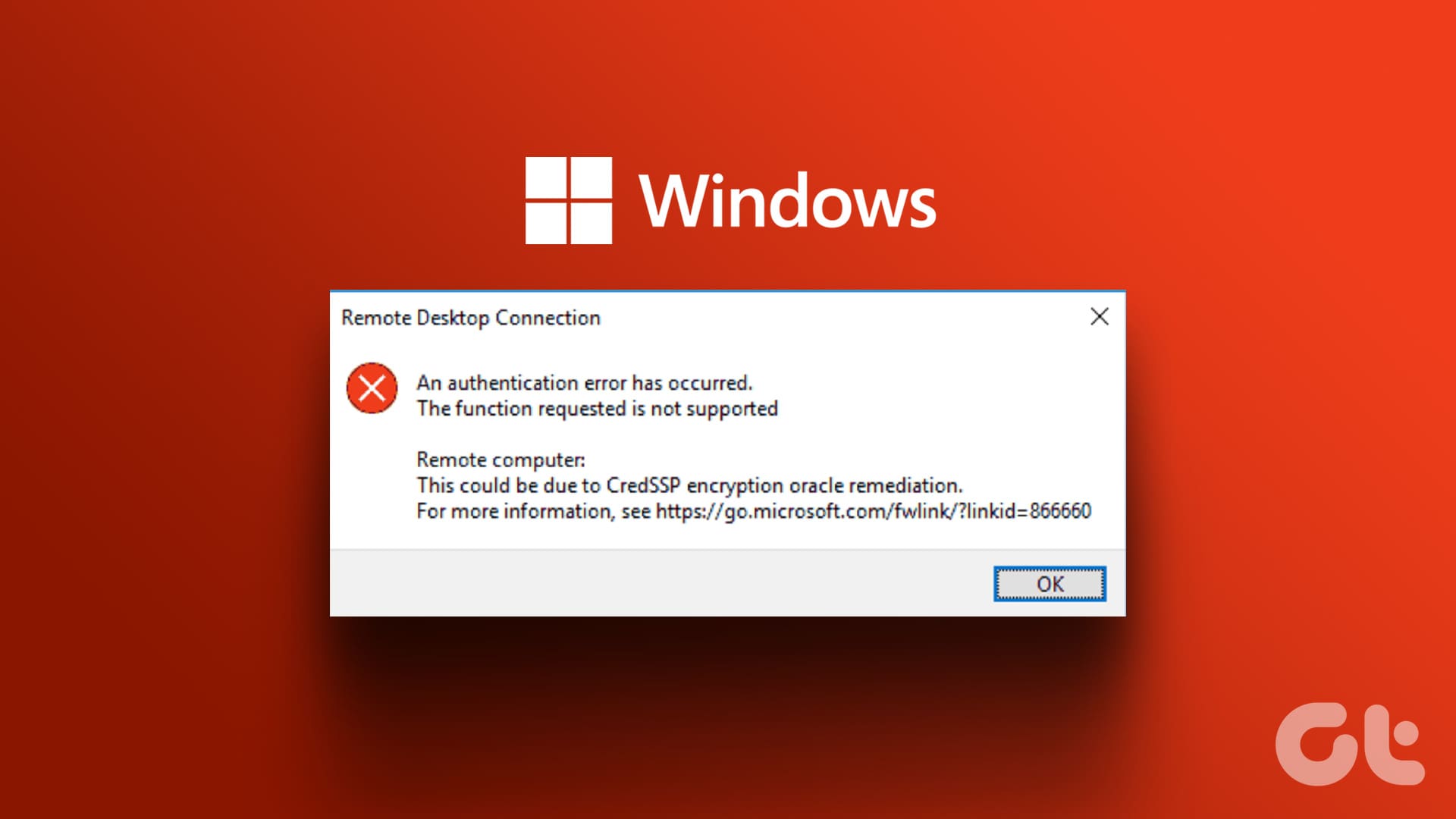 Fix Remote Desktop Authentication Error
