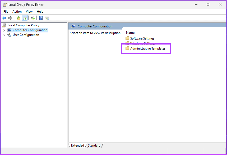 select Administrative Templates