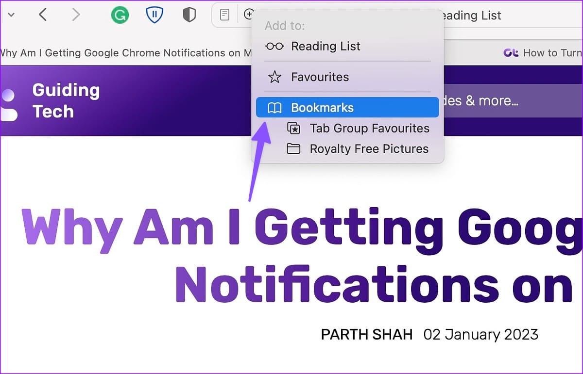 add articles to bookmark
