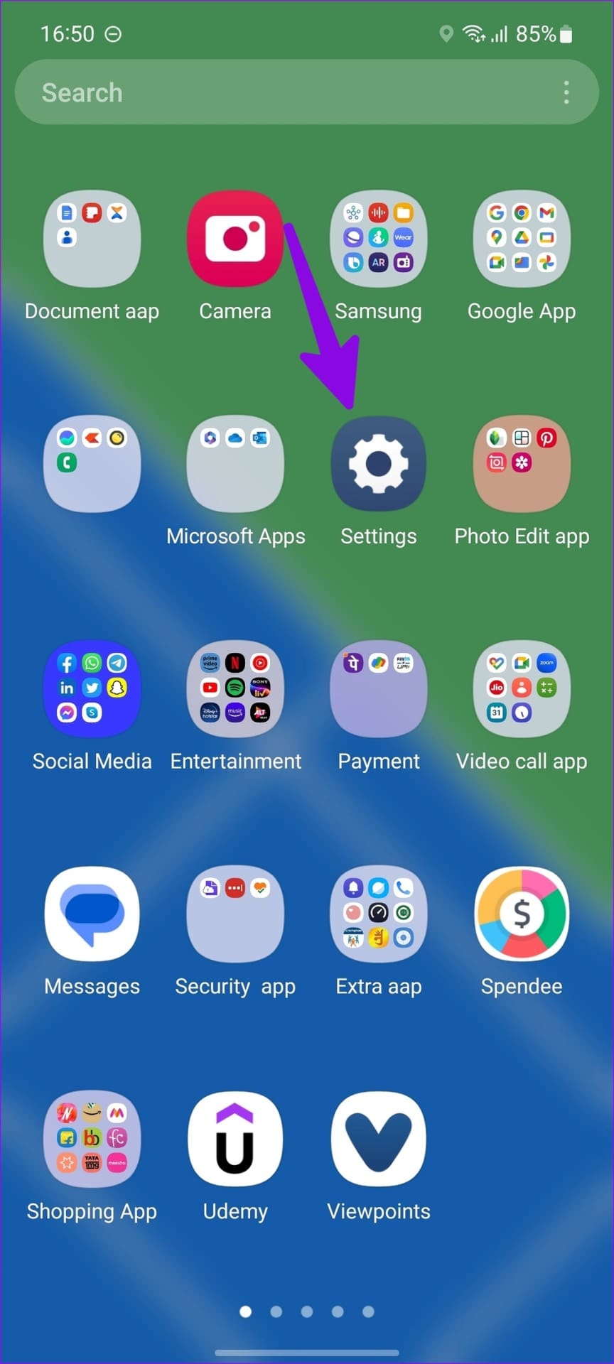 open settings on Samsung Galaxy phone