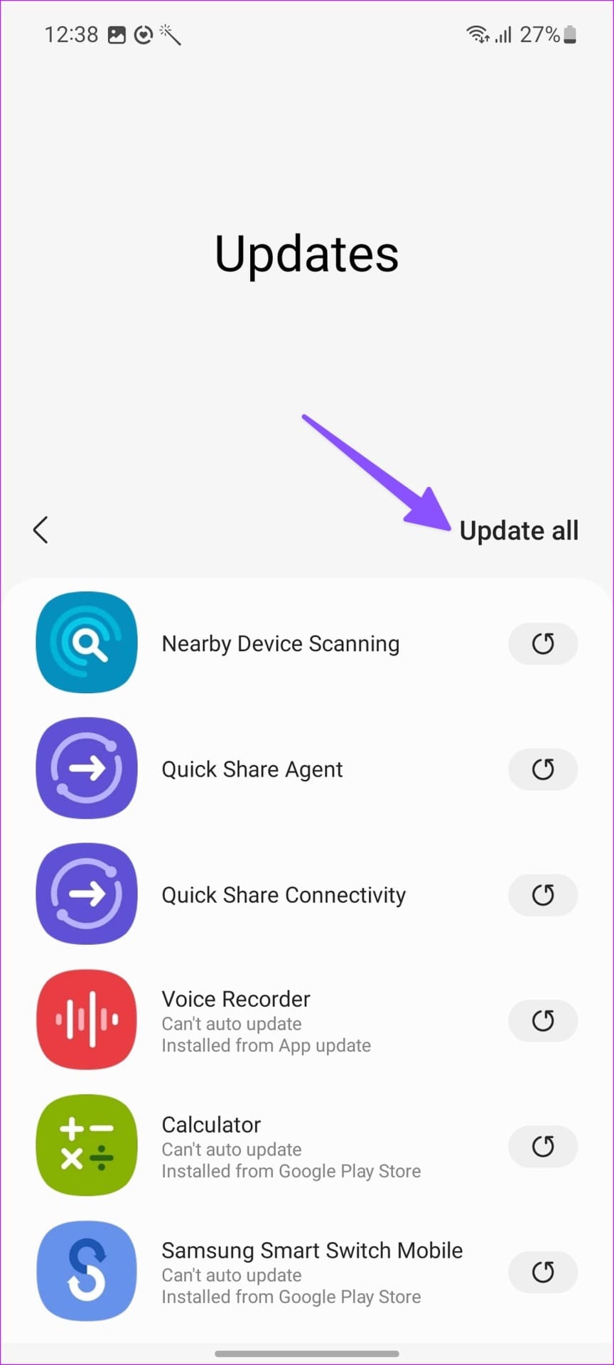 update apps on galaxy store