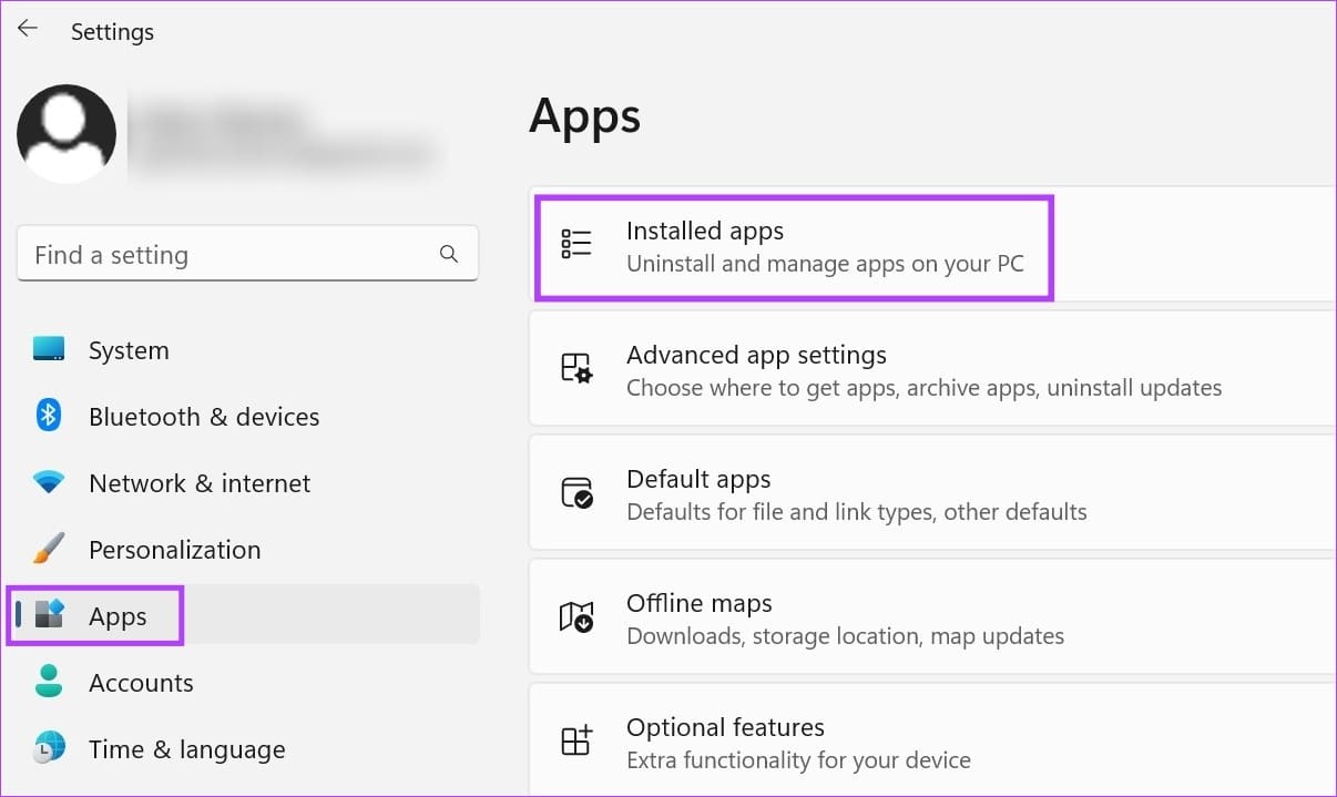 Open Installed apps