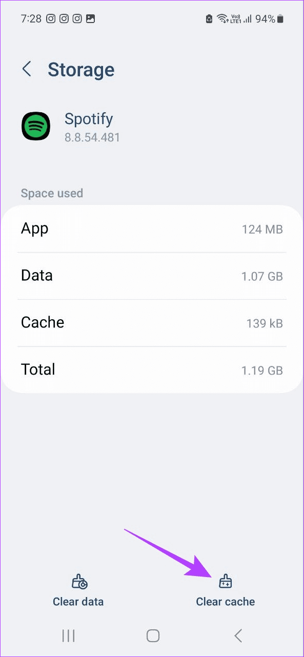 Clear Spotify Cache on Android