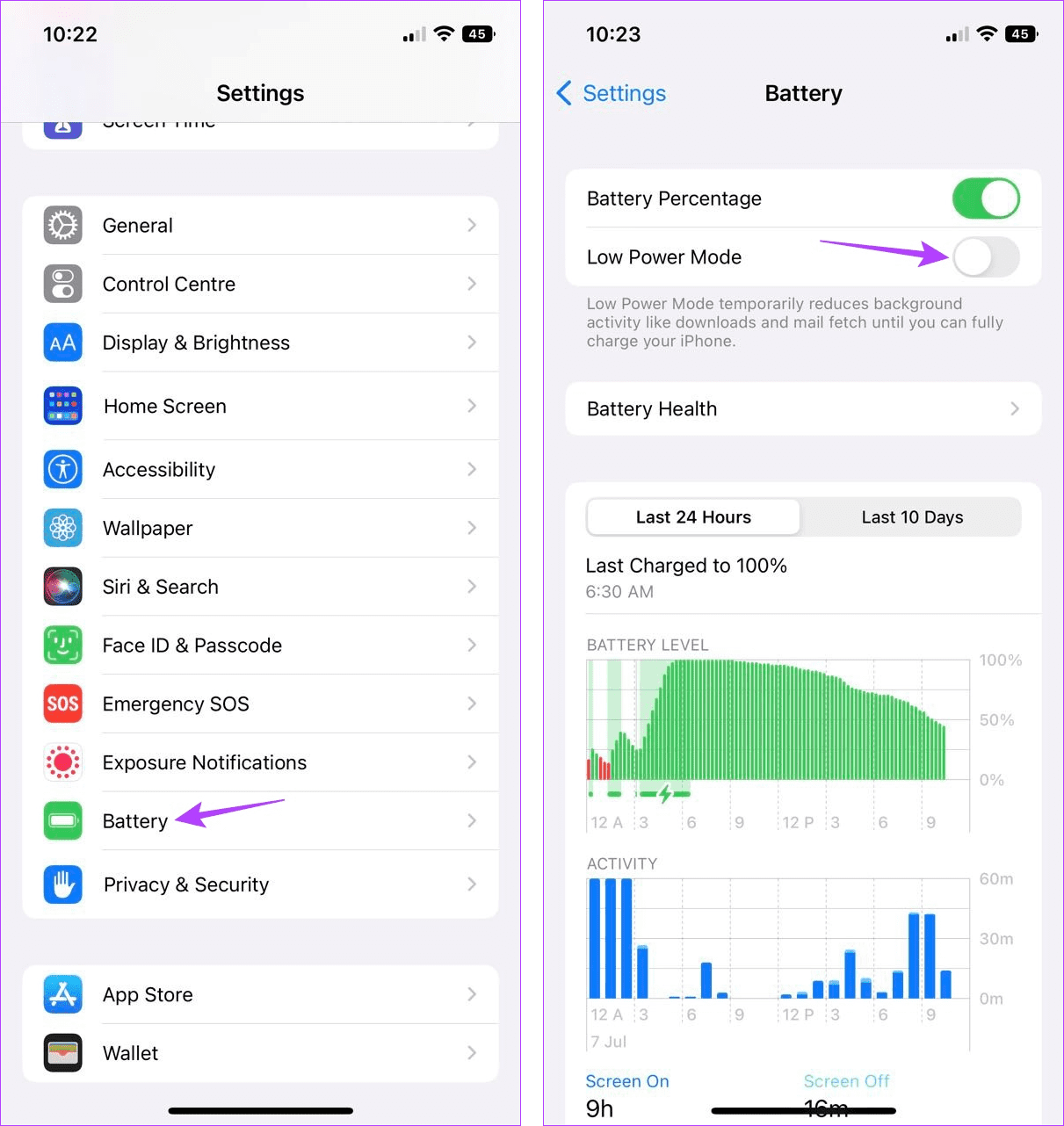 Turn Off Low Power Mode