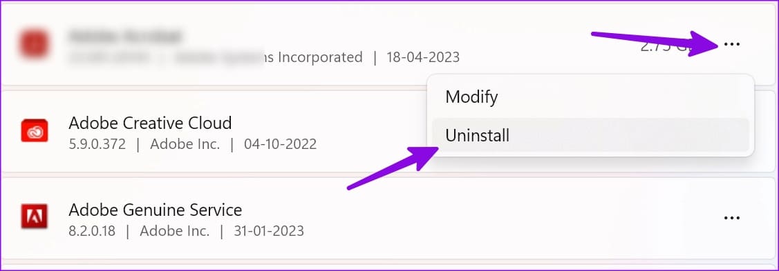 uninstall apps on Windows