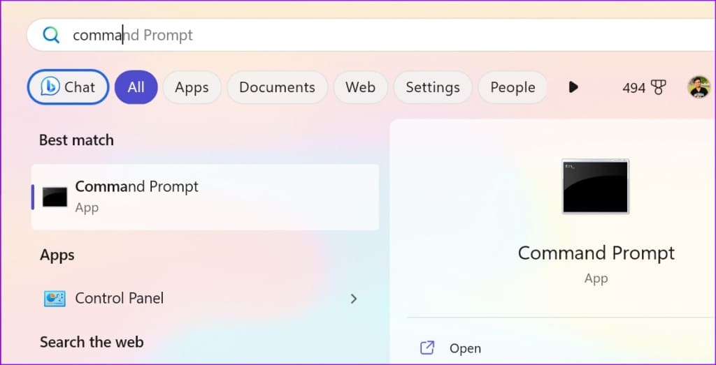 open command prompt on Windows