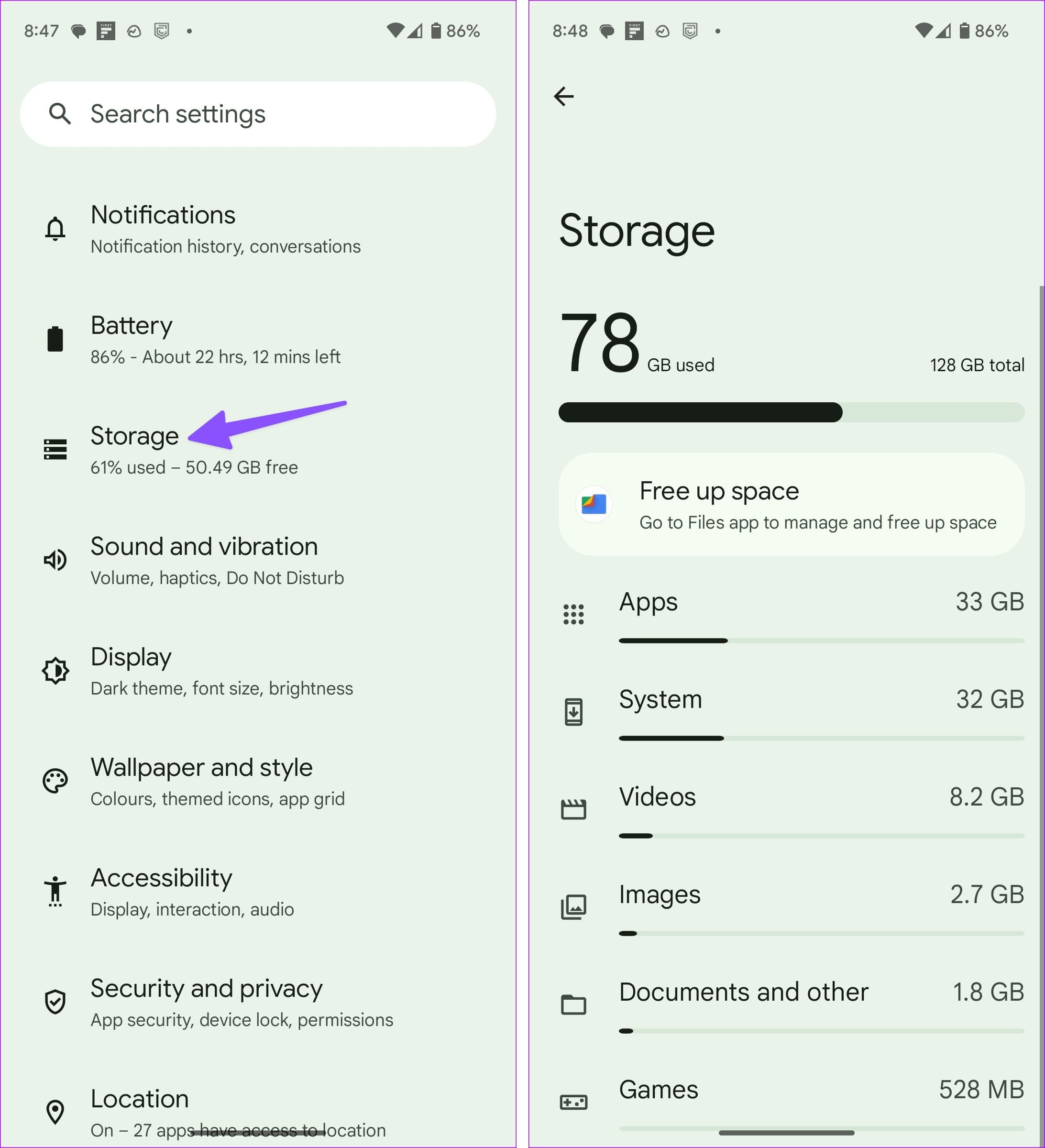 check storage on Android