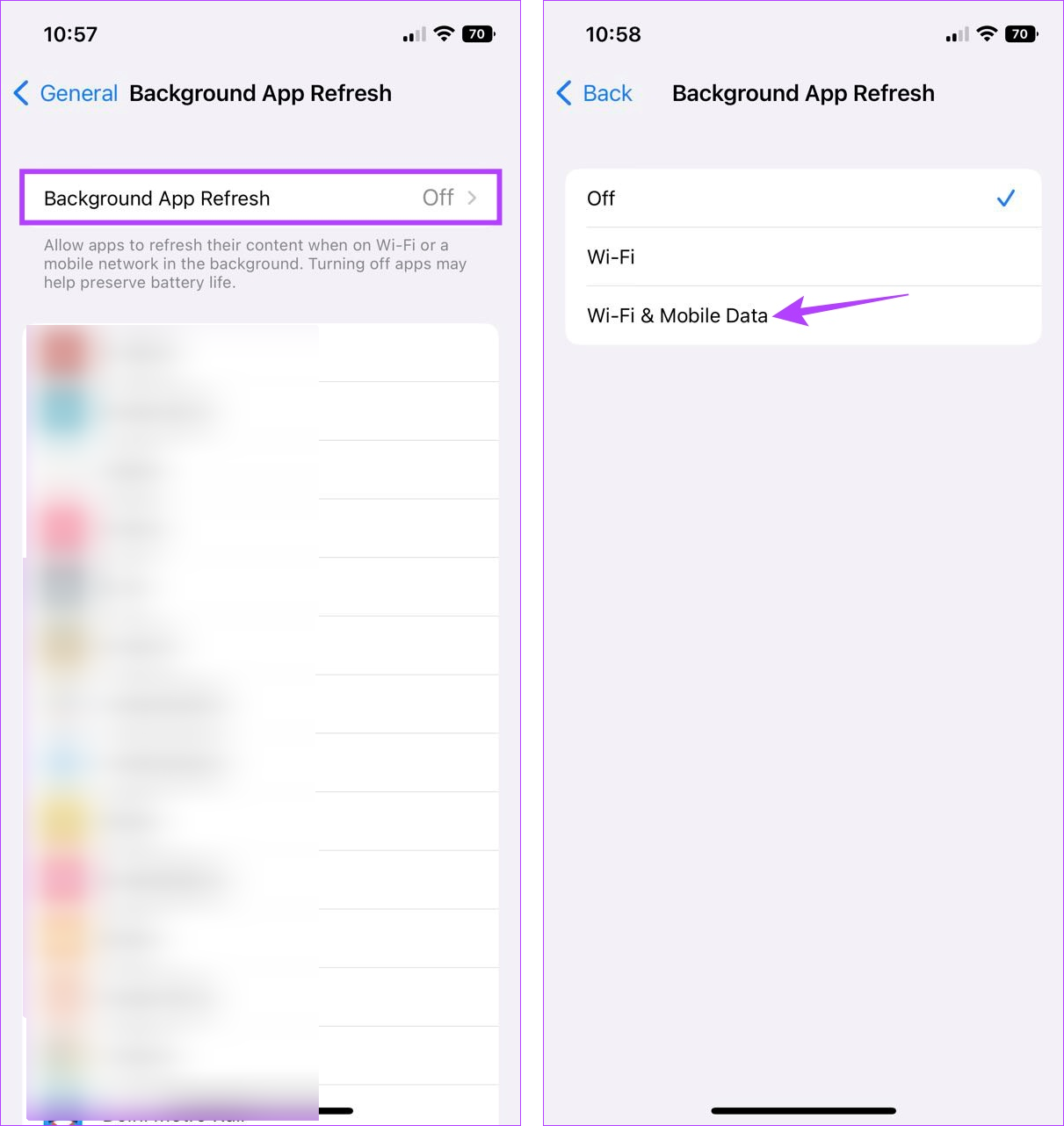 Enable Background App Refresh