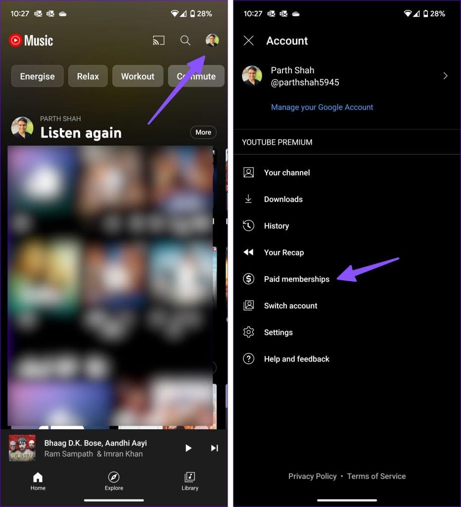 youtube music paid membership