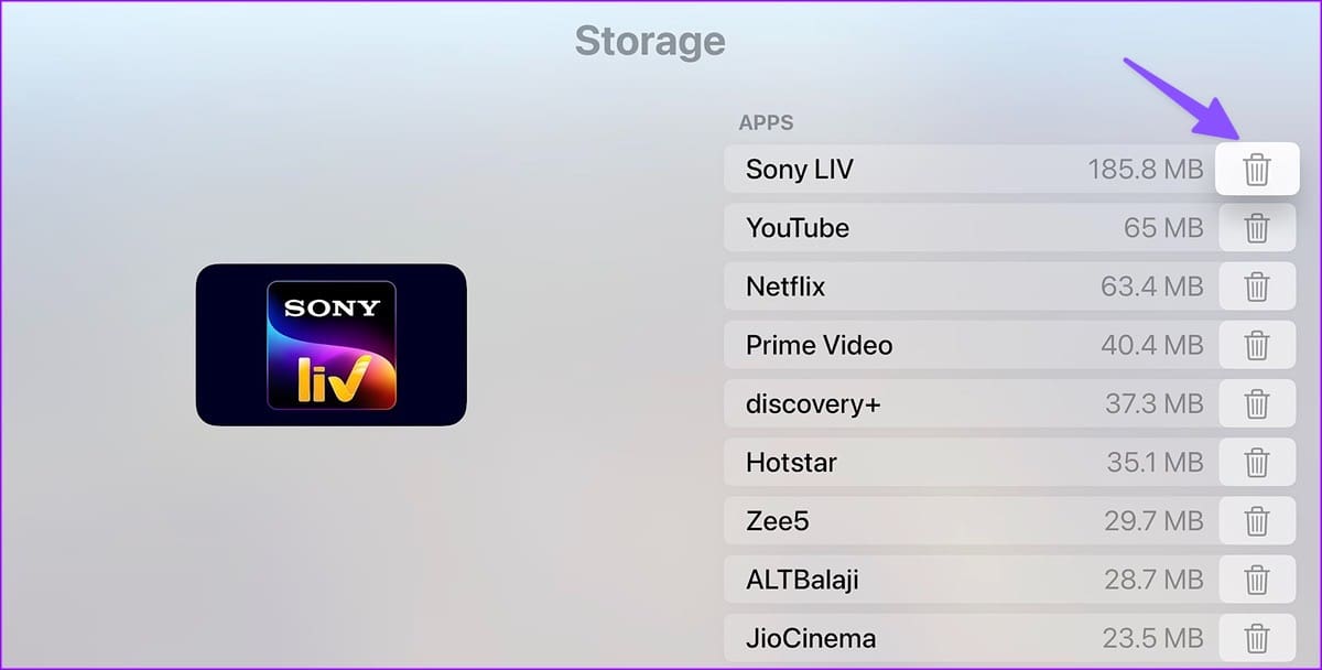 delete apps on on Apple TV