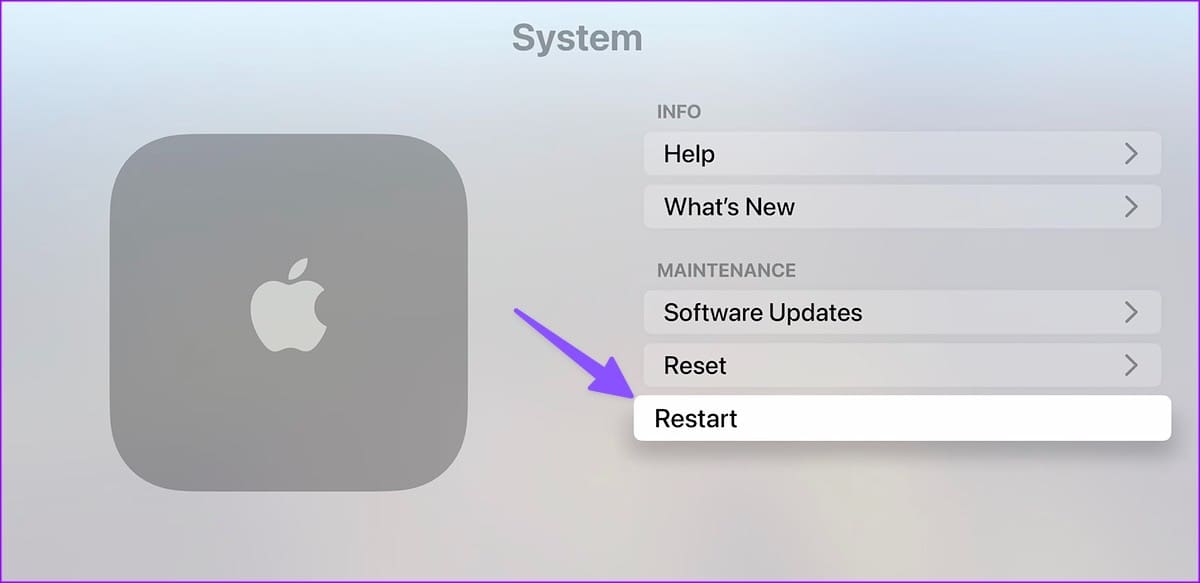 restart Apple TV