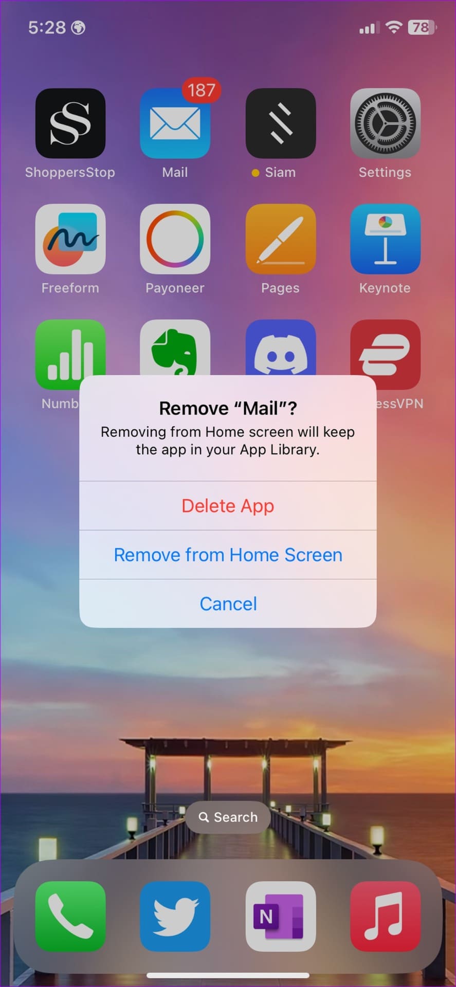 delete mail app