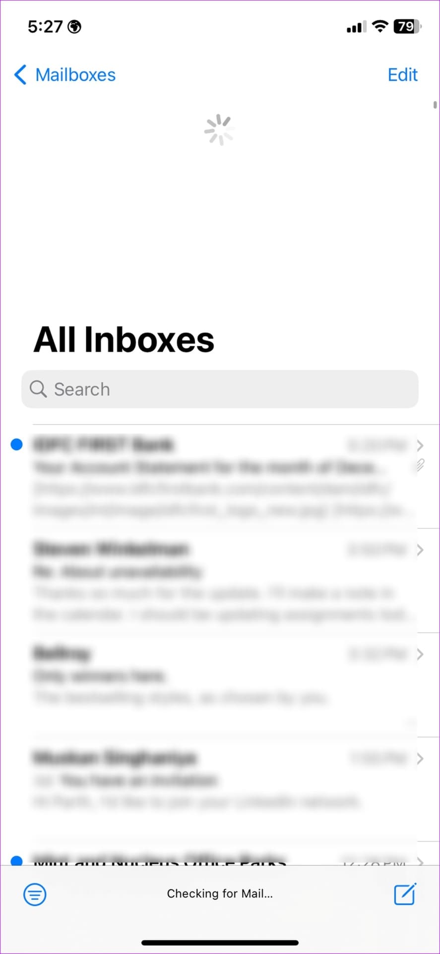 Manually refresh inbox