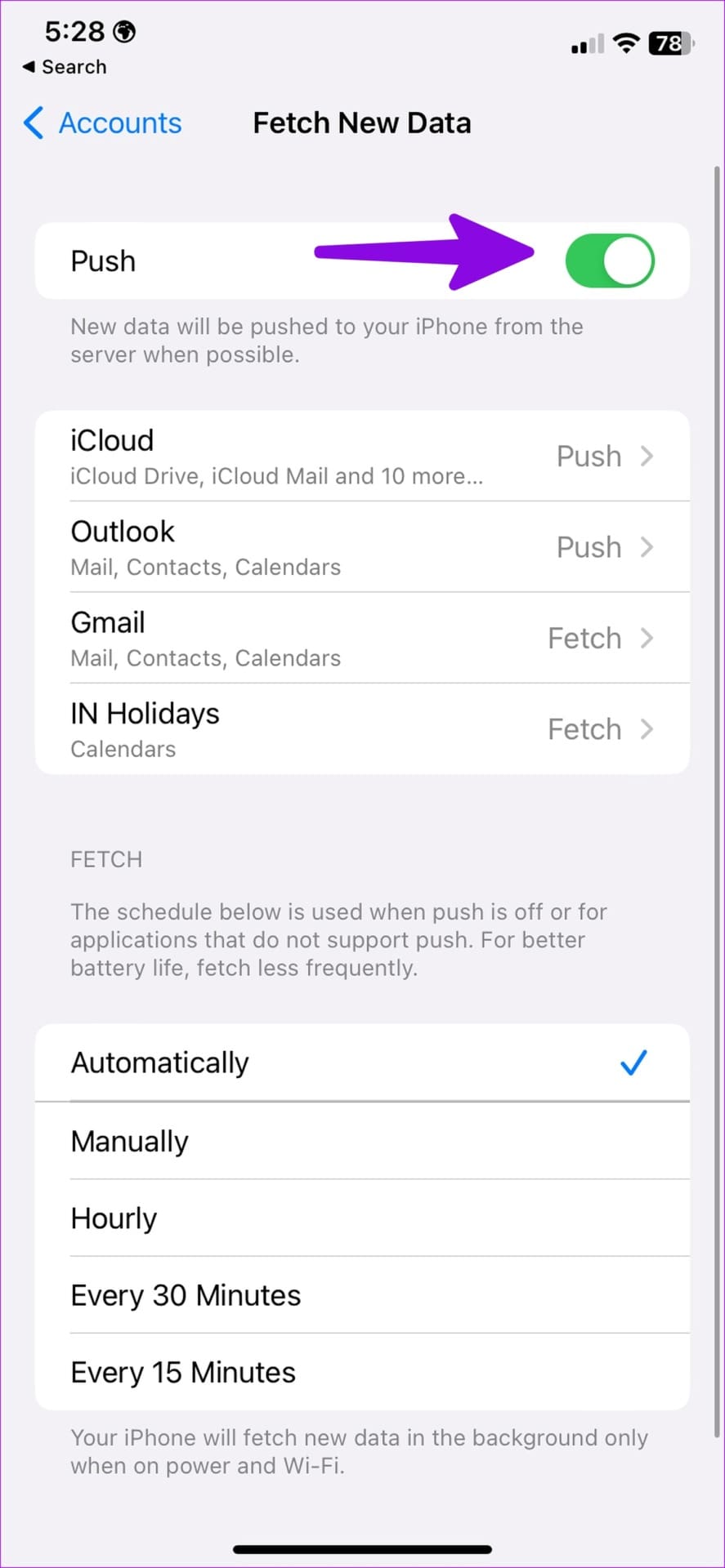 enable push