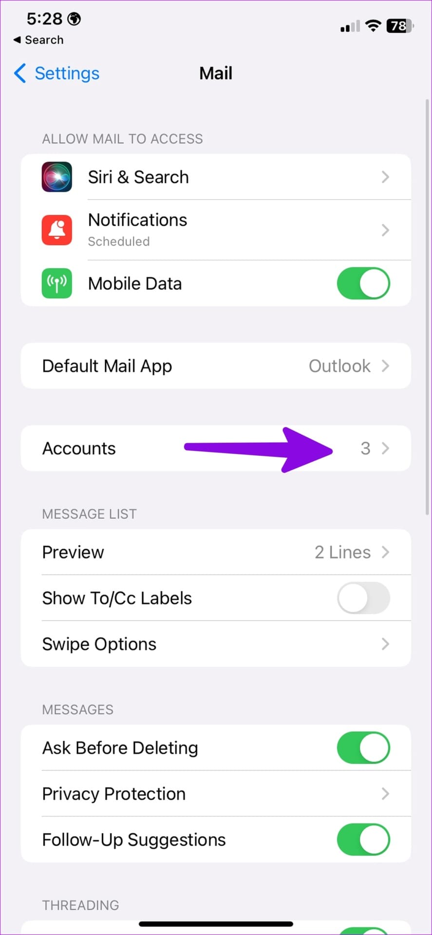 Open Mail accounts