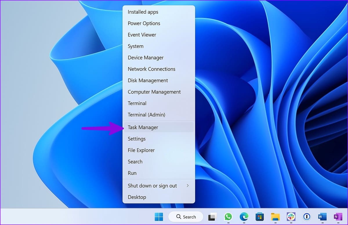 open task manager on Windows 11