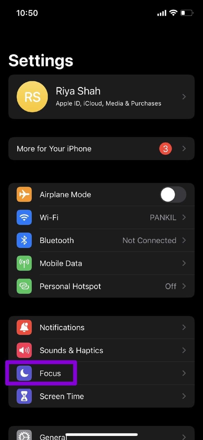 Focus Settings
