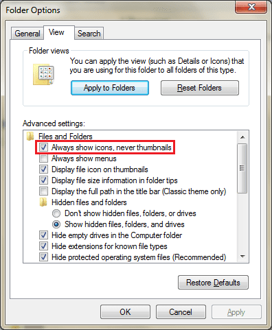 Folder Options